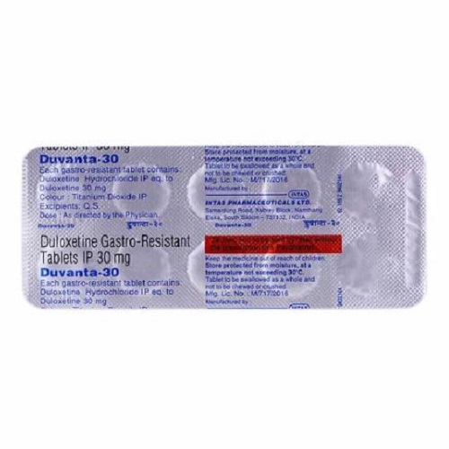 Duvanta 30 blister strip showing tablet layout