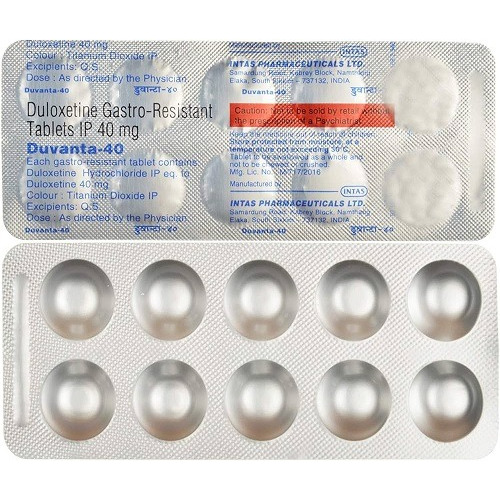 Duvanta 40 blister strip showing tablet layout