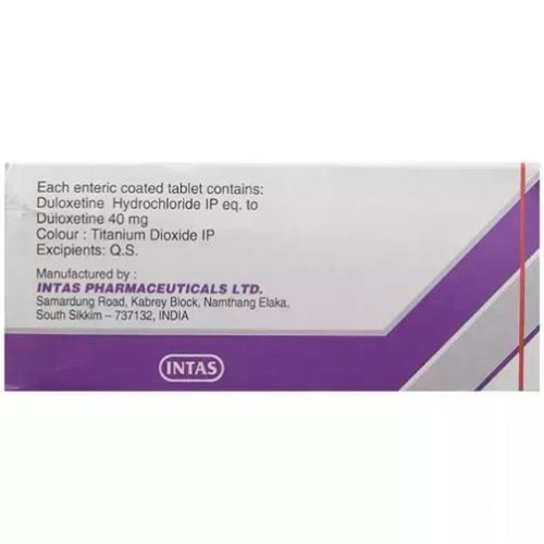 Duvanta 40 tablets box with blister pack side view