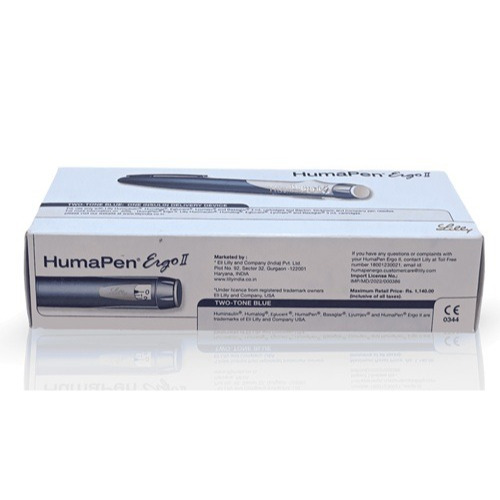 Eli Lilly HumaPen Ergo II reusable insulin injection pen with branded box diabetes treatment device online pharmacy