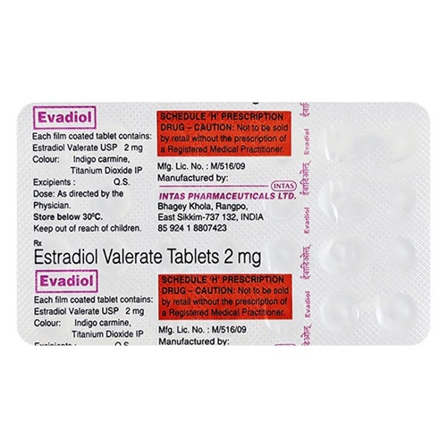 Estraheal 2 28 tablets box with blister strips estradiol estrogen medicine online pharmacy