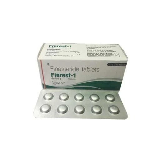 Finrest 1mg 100 Tablets pack – finasteride box with several blister strips for hair regrowth treatment