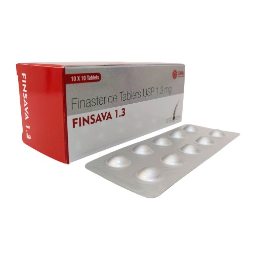 Finsava 1.3mg 100 Tablets pack – finasteride box with blister strip for male pattern baldness treatment