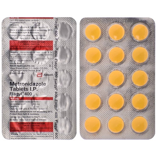 Flagyl 400 540 Tablets blister strip close-up
