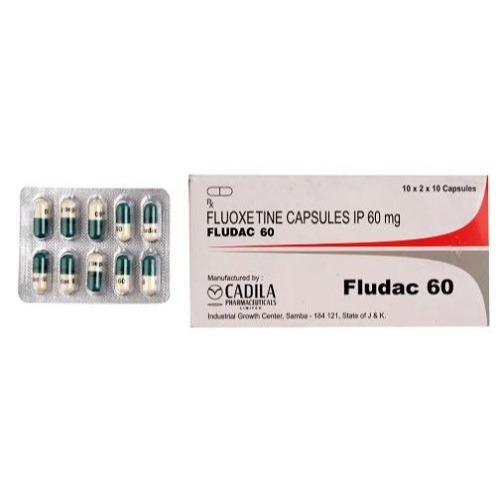 Fludac 60 blister strip showing capsule layout