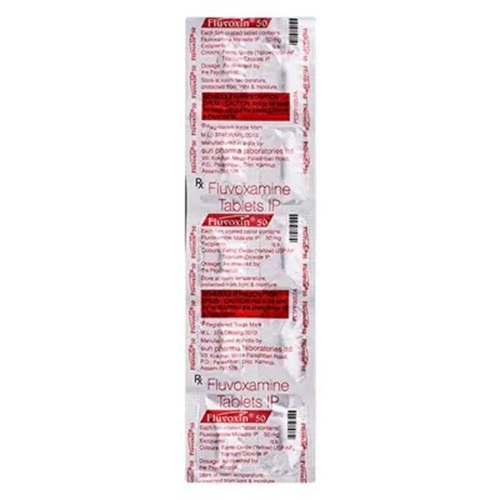 Fluvoxin 50 100 Tablets blister strip close-up