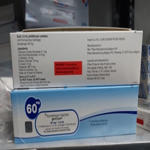 Somatropin 60IU vial with outer carton