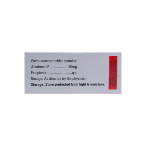 Hibose 50 tablets blister strip back side with label