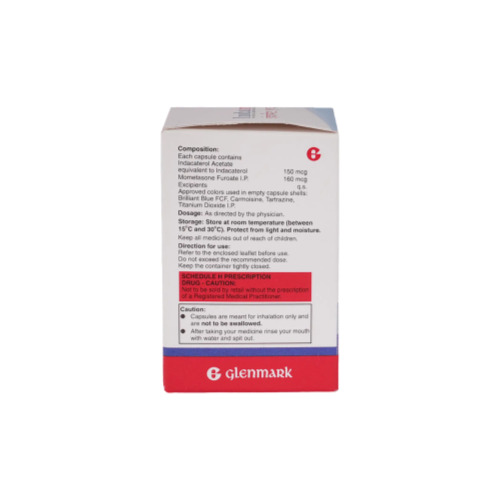 Indamet 160 Rotacaps outer carton with dosage strength and manufacturer branding