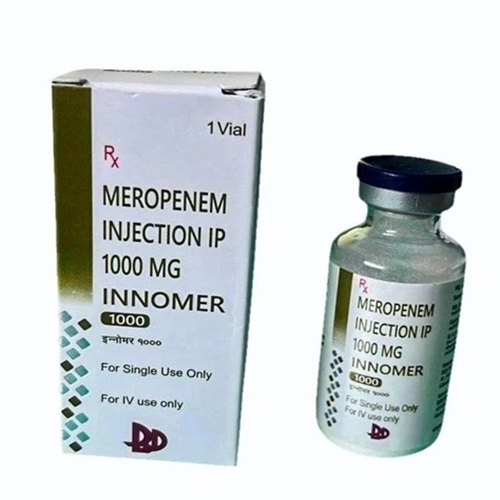 Innomer 1000 vial next to product box, packaging close-up with white background