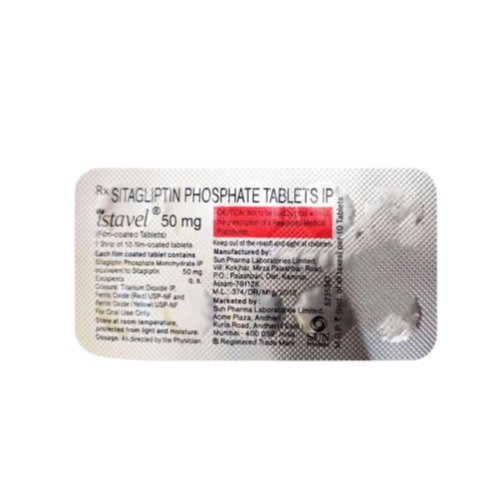 Istavel 50 tablets silver blister pack back side with label