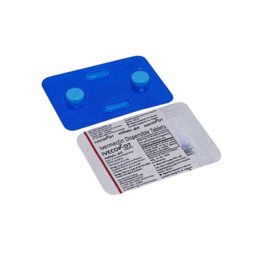 Blue blister pack close-up showing foil-printed back and front