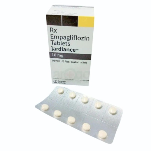 Jardiance 10 (Empagliflozin 10mg) Boehringer Ingelheim carton with multiple blister packs