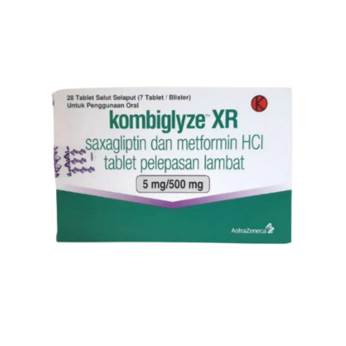 Kombiglyze XR 5/500mg extended release tablets packaging front view