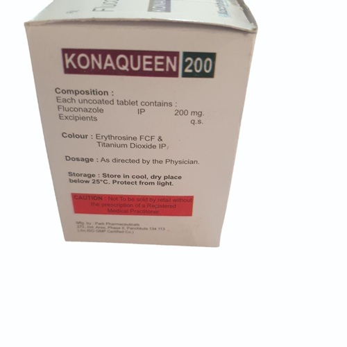 Konaqueen 200 (Hydroxychloroquine) 200mg 100 tablets carton box and blister packs set display for malaria and autoimmune disease treatment online pharmacy