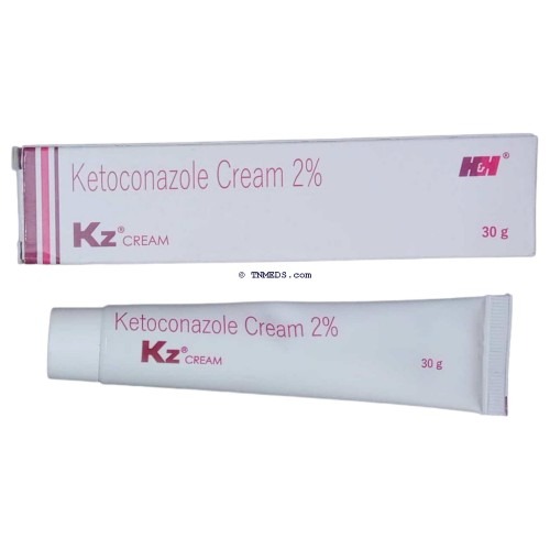 KZ Cream 2% w/w Ketoconazole antifungal cream tube and packaging for ringworm and seborrheic dermatitis – ZarvyPharm