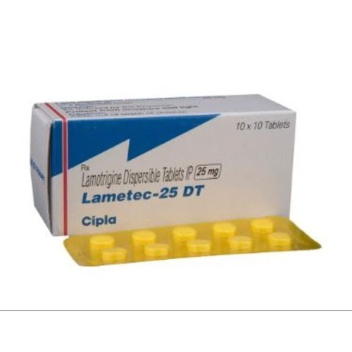Lametec 25 DT tablets box with blister pack side view