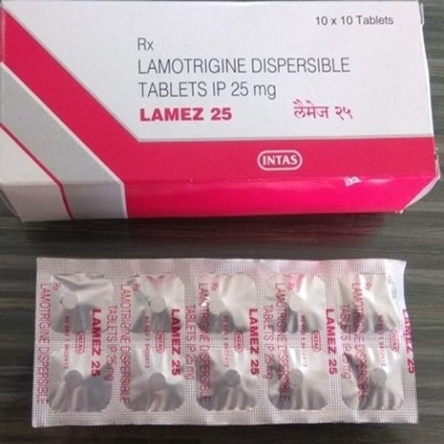 Lamez 25 tablets box with blister pack side view