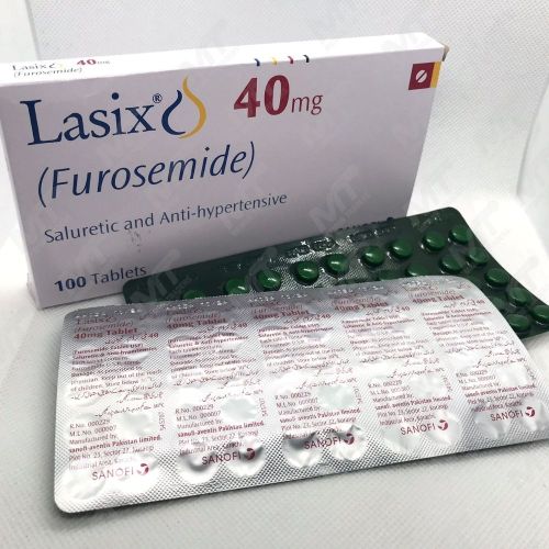 Lasix 40 blister strips with white round tablets for diuretic therapy