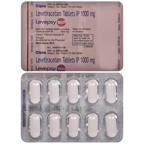 Levepsy 1000 blister strip showing tablet layout