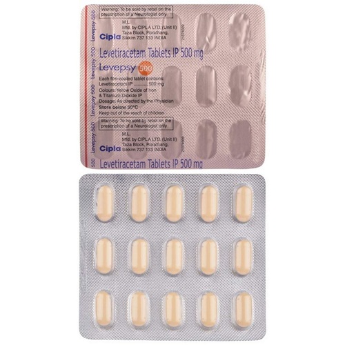 Levepsy 500 blister strip showing tablet layout