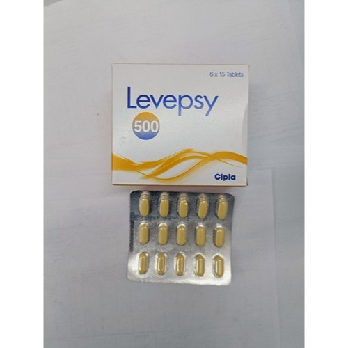 Levepsy 500 tablets box with blister pack side view