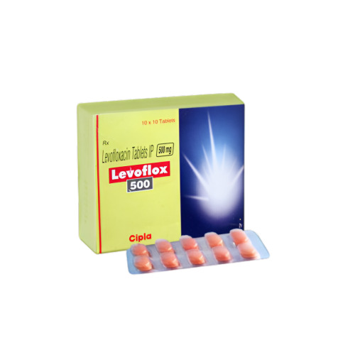 Levoflox 500mg (Levofloxacin) full pack with box and multiple blister strips