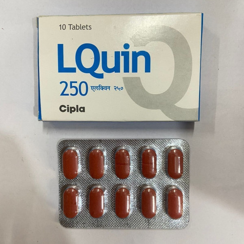 Lquin 250 tablets box and blister pack close-up