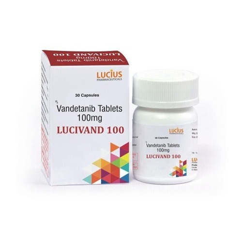 Lucivand 100 capsule bottle close-up beside box, label and capsule count visible