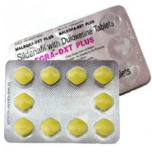 Malegra DXT Plus 160mg tablets box with multiple blister strips