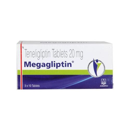 Megagliptin 20 tablets silver blister pack with branded box