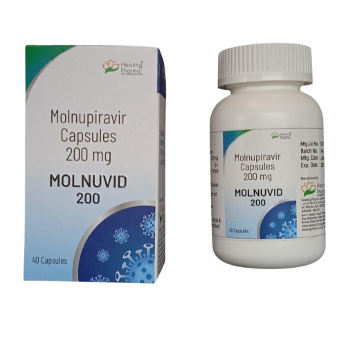 Molnuvid 200mg capsules box with multiple blister strips