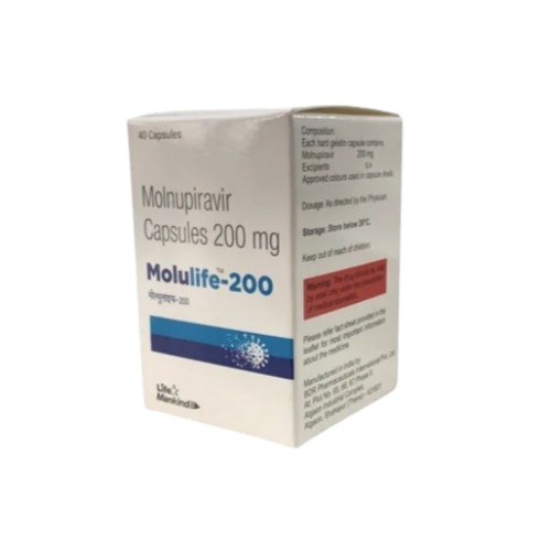Molulife 200mg capsules box with multiple blister strips