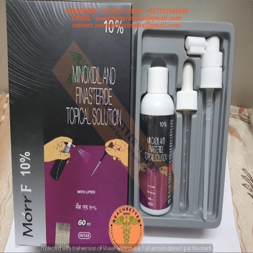 Morr F 10% (Minoxidil and Finasteride) complete pack with applicator set and branded carton