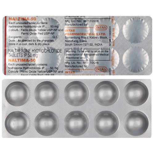Naltima 50 10 Tablets blister strip close-up