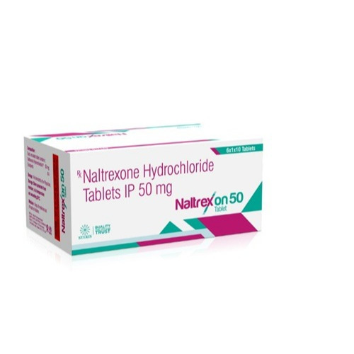 Naltrex On 50 tablets front box packaging with 60 tablets