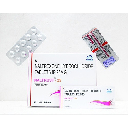 Naltrust 25 tablets front box packaging with 100 tablets