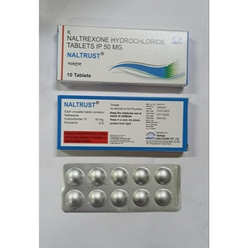 Naltrust 50 tablets box with blister pack side view