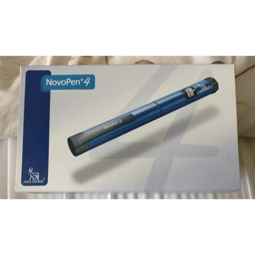 NovoPen 4 Reusable Insulin Pen Blue with cartridge slot visible