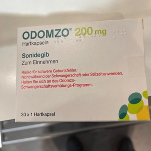 Odomzo 200mg 30 Capsules bottle with outer carton
