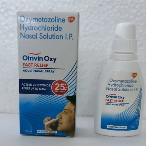 Otrivin Oxy Fast Relief Nasal Spray 10ml GSK branded box with nasal spray bottle