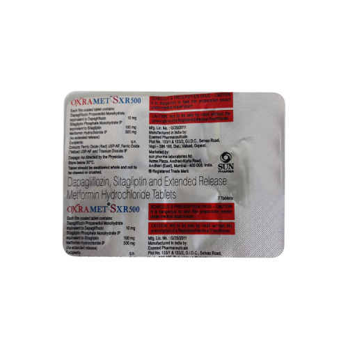 Oxramet S XR 1000 28 tablets back side packaging