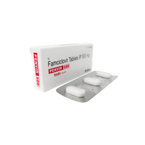 Penvir 500mg (Famciclovir) full pack with box and blister tablets displayed
