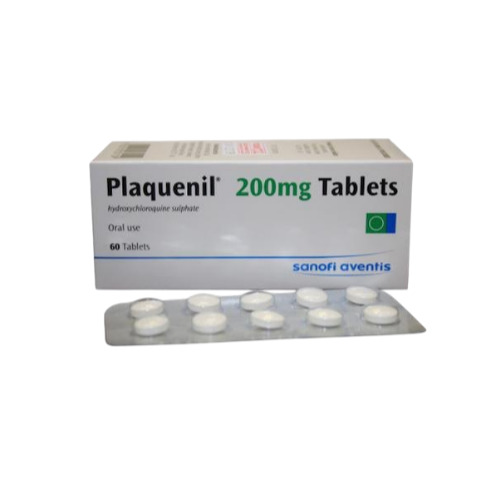 Plaquenil 200mg 60 Tablets outer carton and blister pack shown together