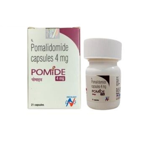Pomide 4 pomalidomide capsules white plastic bottle with box packaging anticancer therapy for multiple myeloma online pharmacy