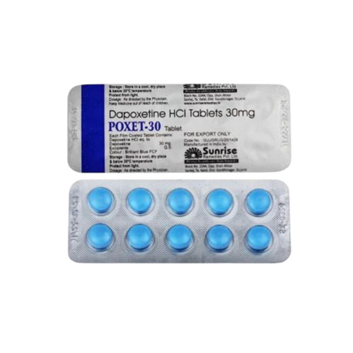 Poxet 30mg tablets box with multiple blister strips