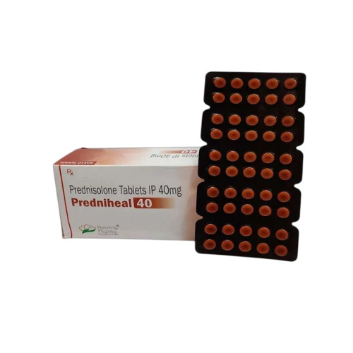 Predniheal 40mg outer cartons displayed with multiple blister strips for bulk supply