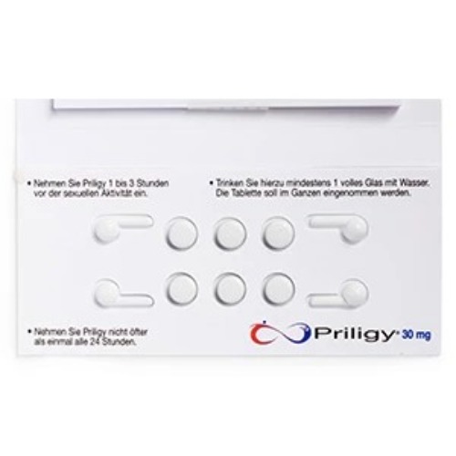 Priligy 30mg 6 Tablets pack – discreet medication often compared with Kamagra and Avana
