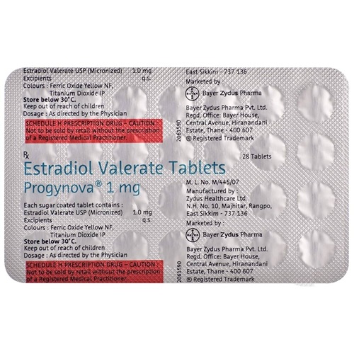 Progynova 2mg 28 Tablets blister strip close-up
