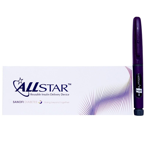 Sanofi Allstar reusable insulin pen purple color with box packaging diabetes care device online pharmacy
